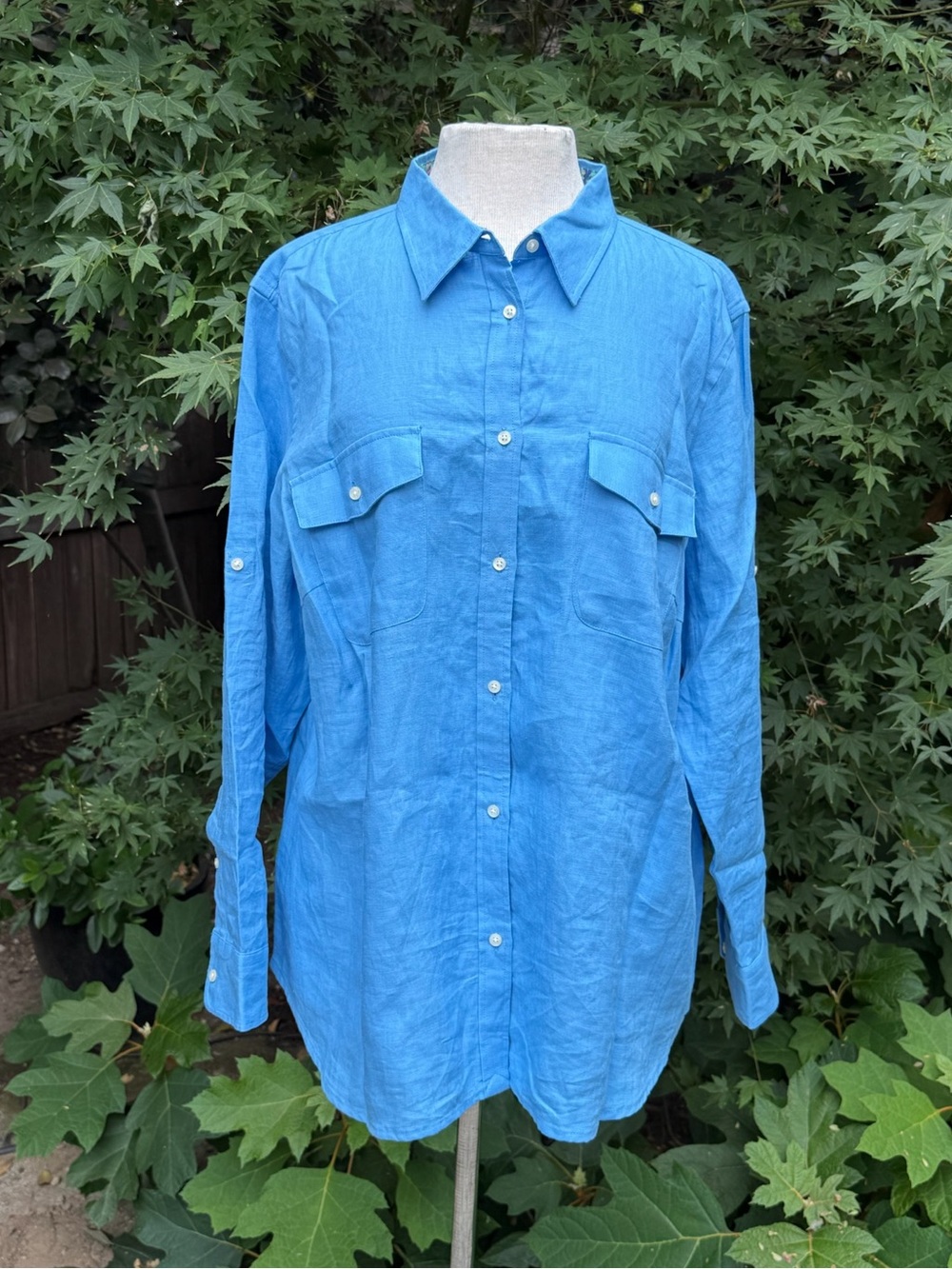NWT Lauren Ralph Lauren button-down shirt with front flap pockets - Size 2X